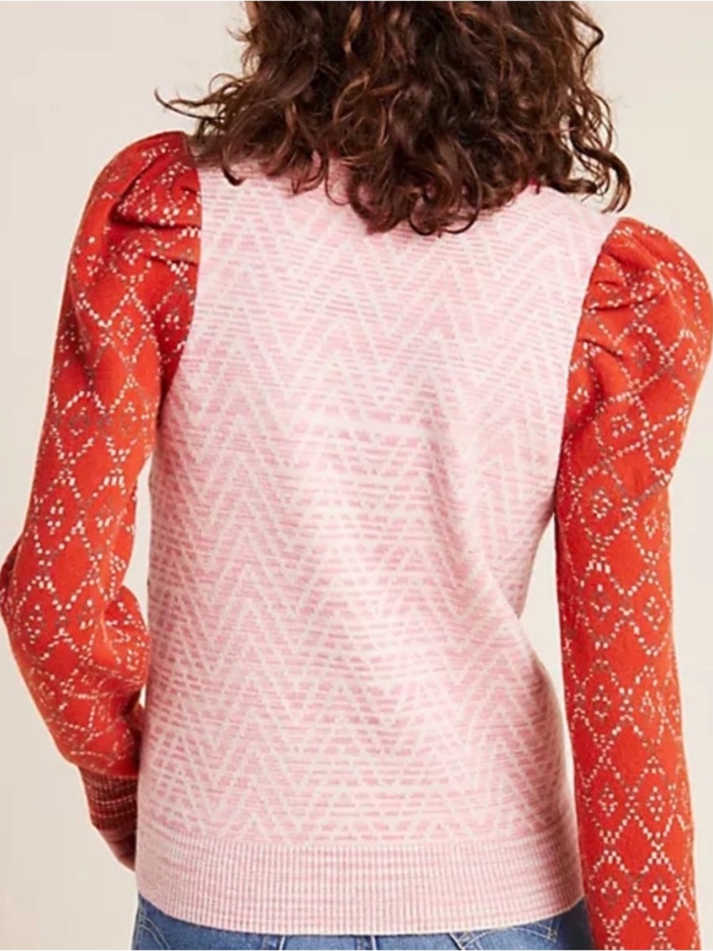 Anthropologie Cherie Sweater Heathered Pink and Orange 1X - Picture 3 of 8